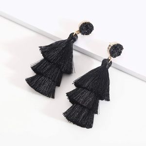 LEGITTA Black Tassel Earrings